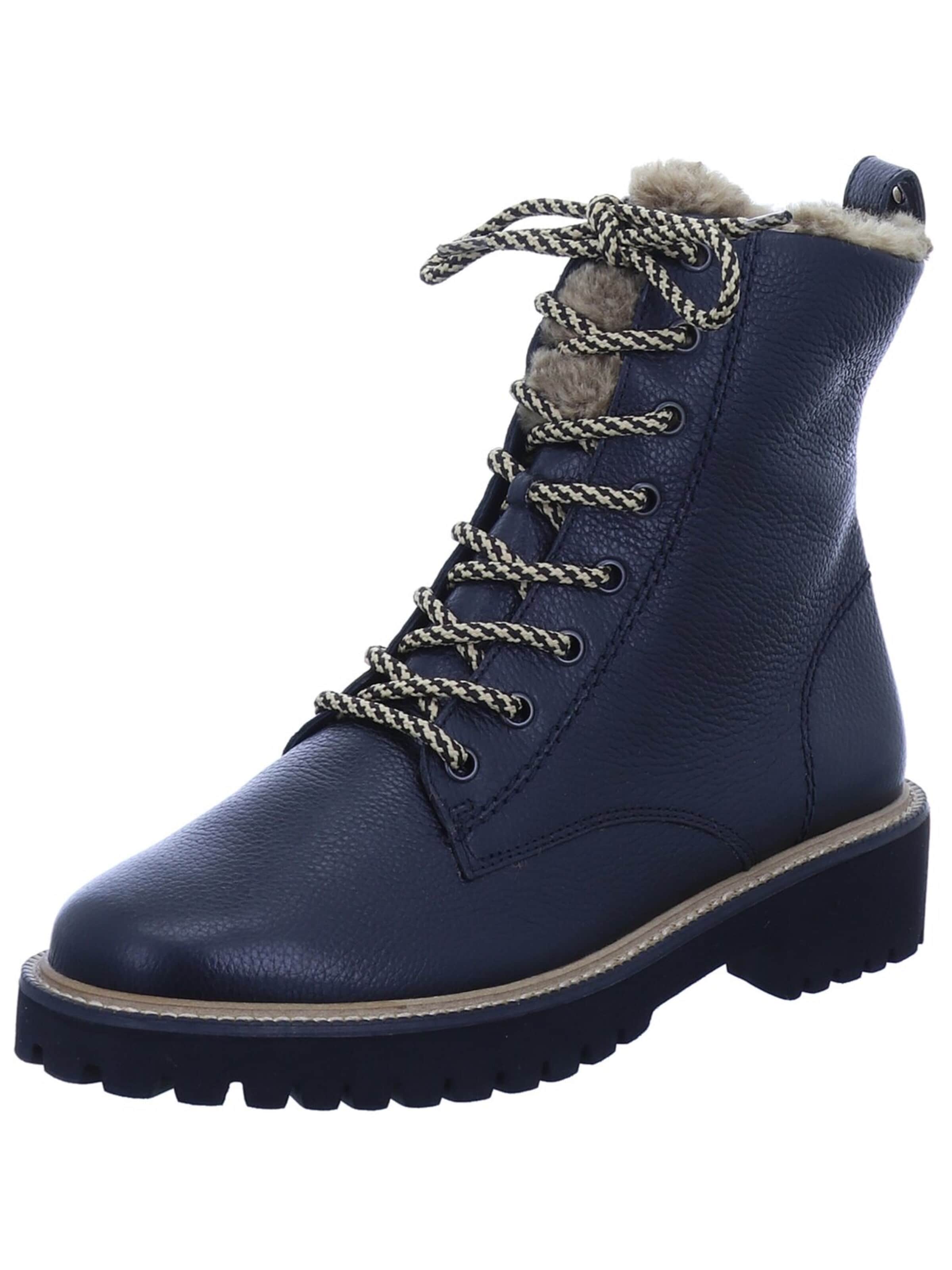 Paul Green Stövel med snörning 'Stiefel Damen 8175-018 Echtleder in schwarz' i blå: framsida