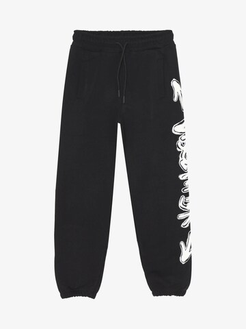DISCLAIMER Tapered Hose 'Street Graffiti' in Schwarz: Vorderseite