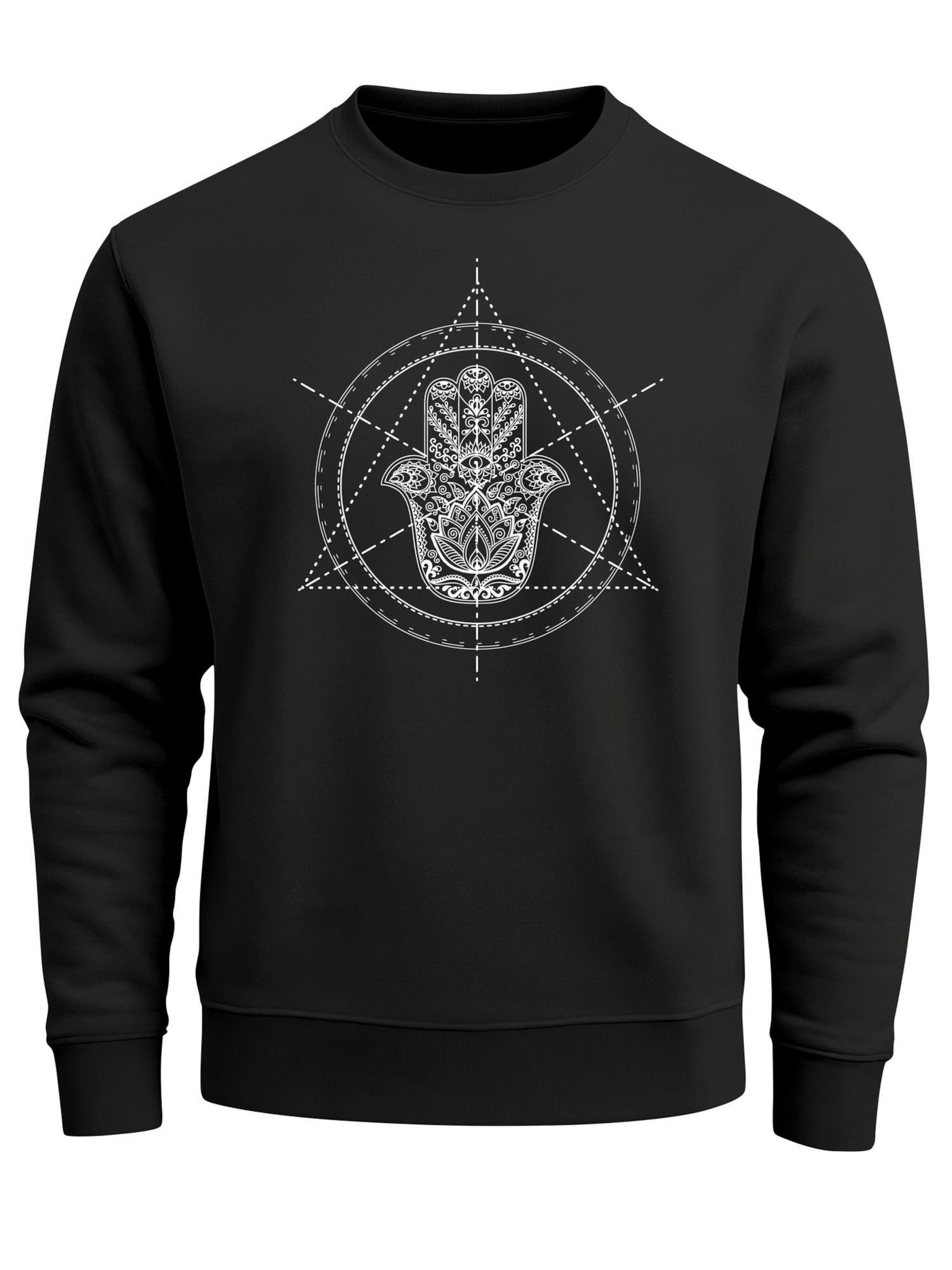 Neverless Sweatshirt 'Hamsa Hand'‌‌‌‌‌‌ in Schwarz: Vorderseite