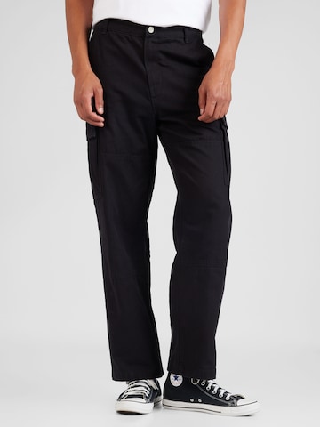 Loosefit Pantalon cargo 'Joel' WEEKDAY en noir : devant