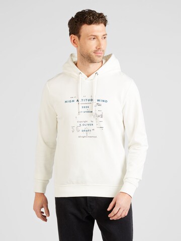 Sweat-shirt s.Oliver en blanc : devant