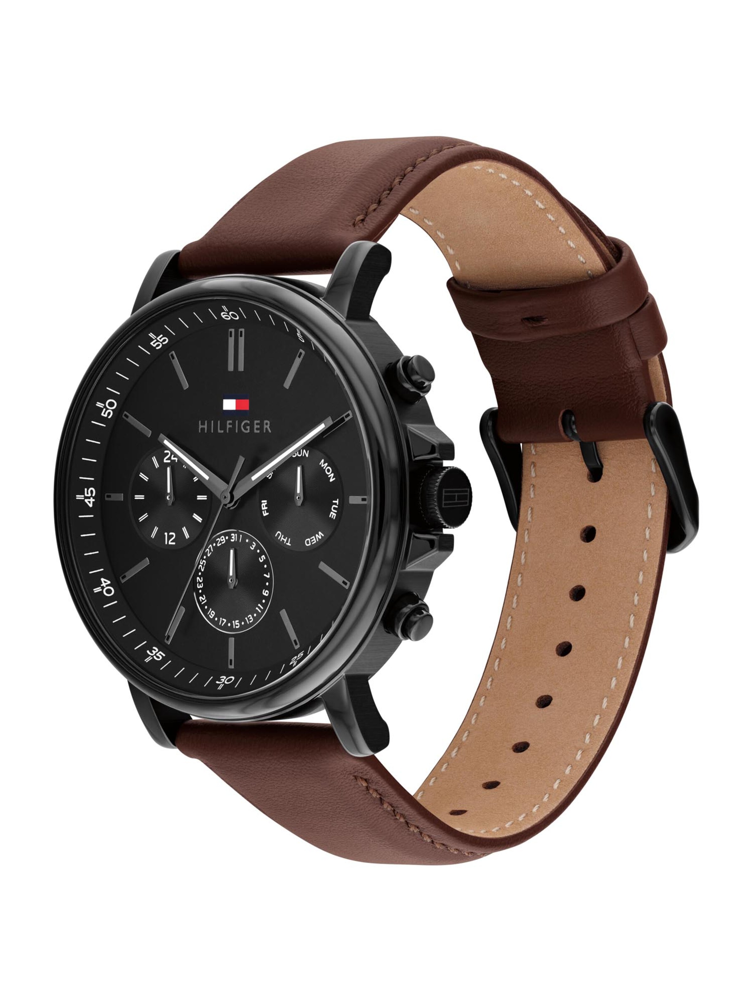 TOMMY HILFIGER Uhr 'TYSON' in Braun