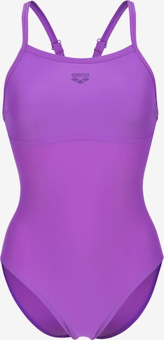 ARENABustier Jednodijelni kupaći kostim 'SOLID LIGHTDROP' - ljubičasta boja: prednji dio