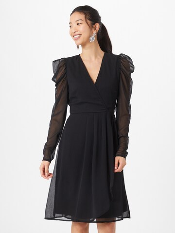 VILA Koktejlové šaty – černá: přední strana