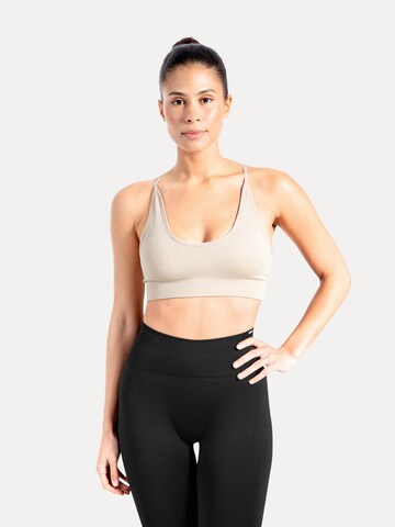 Bustier Haut de sport Smilodox en beige : devant