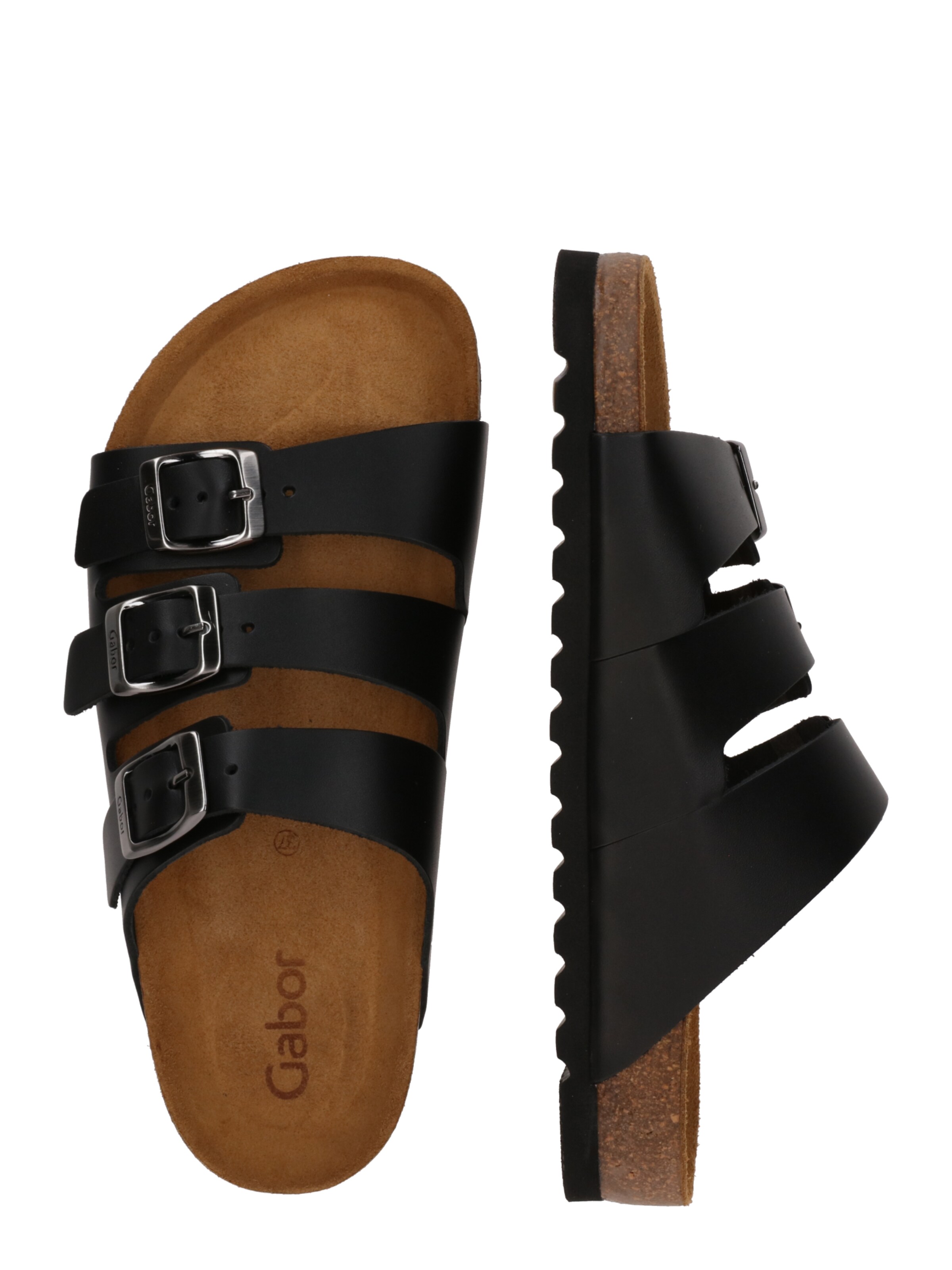 GABOR Klapki w kolorze czarny