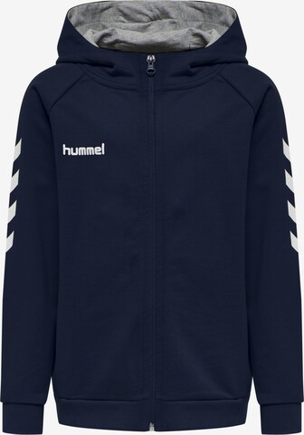 Hummel Athletic Zip-Up Hoodie in Blue: front