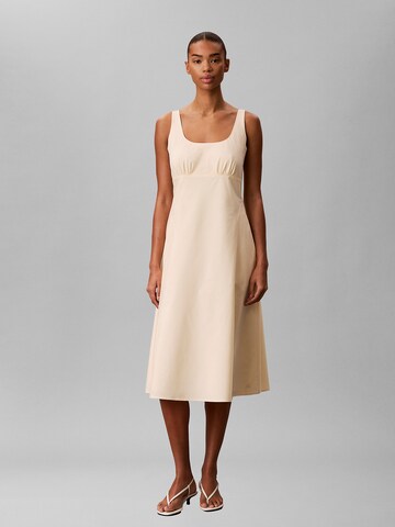 Calvin Klein Jeans Jurk in Beige: voorkant