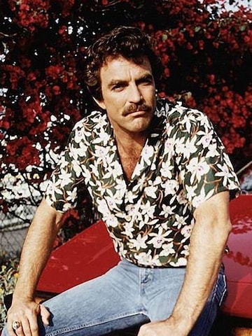 Paradise Found Regular fit Button Up Shirt 'Tom Selleck Star Orchid' in Black