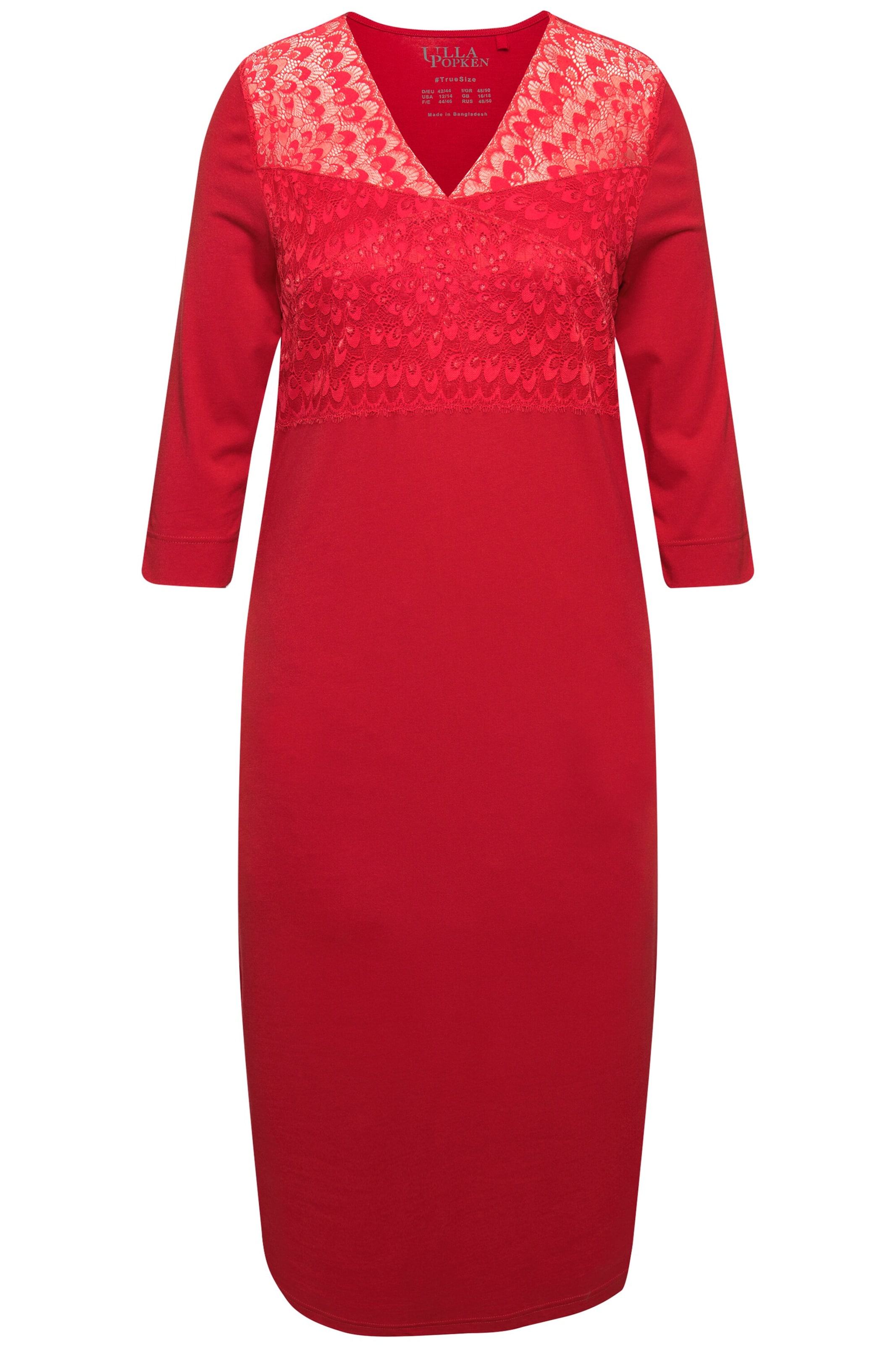 Ulla Popken Nachthemd in Rot: Vorderseite