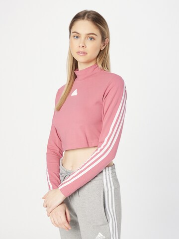 rožinė ADIDAS SPORTSWEAR Sportiniai marškinėliai 'Future Icons 3-Stripes Mock Neck': priekis