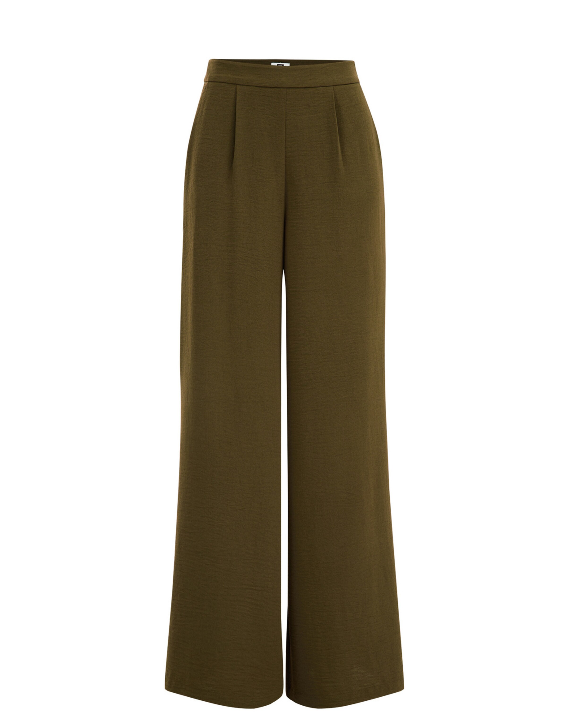 WE Fashion Wide leg Pleat-front trousers in Green: front