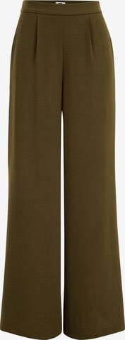 Wide Leg Pantalon à pince WE Fashion en vert : devant