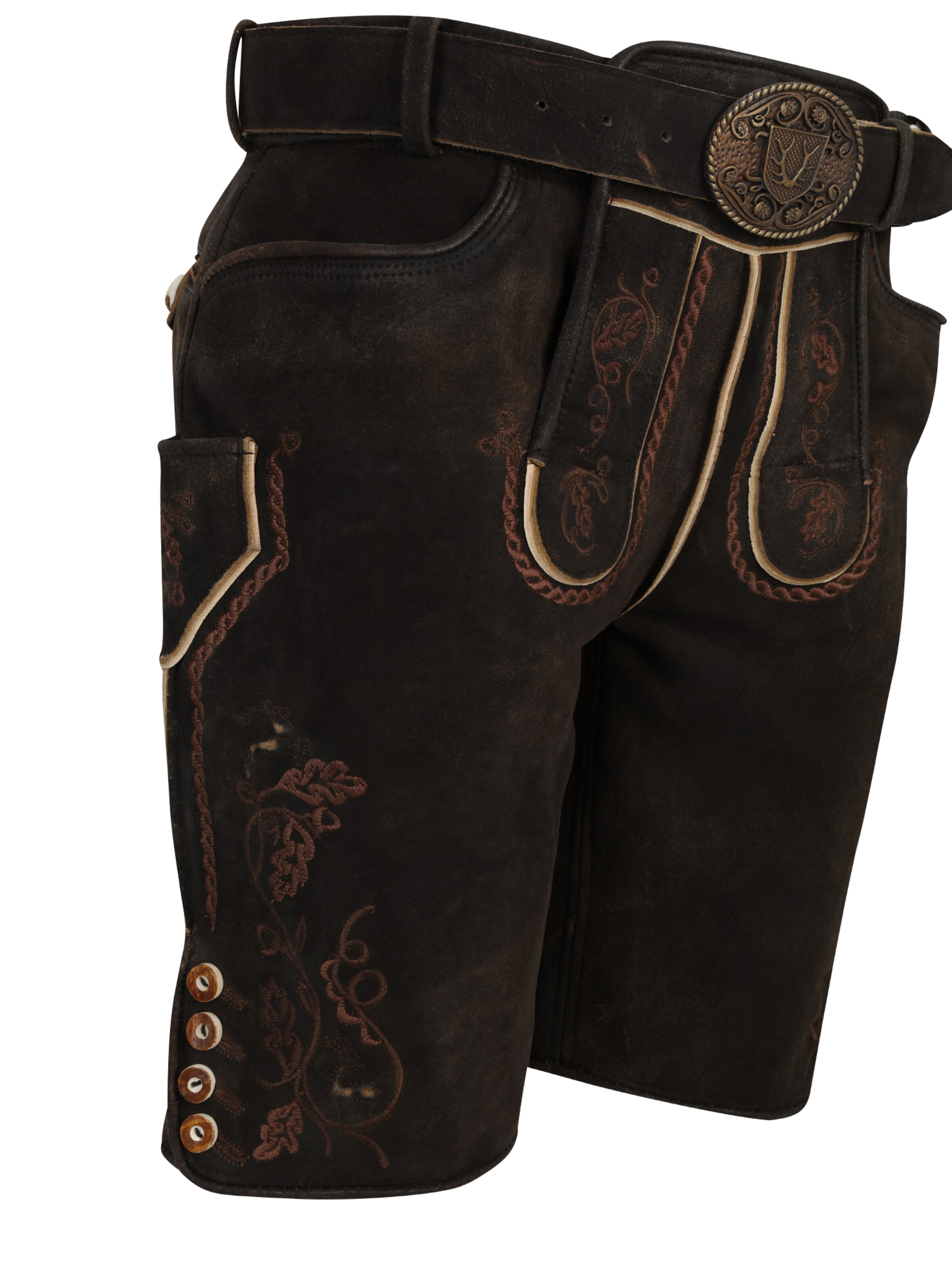 Krüger Buam Regular Traditional Pants in Brown