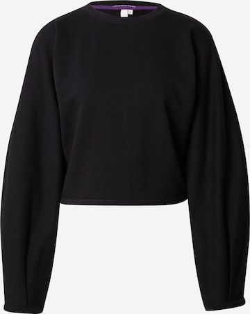 Sweat-shirt QS en noir : devant