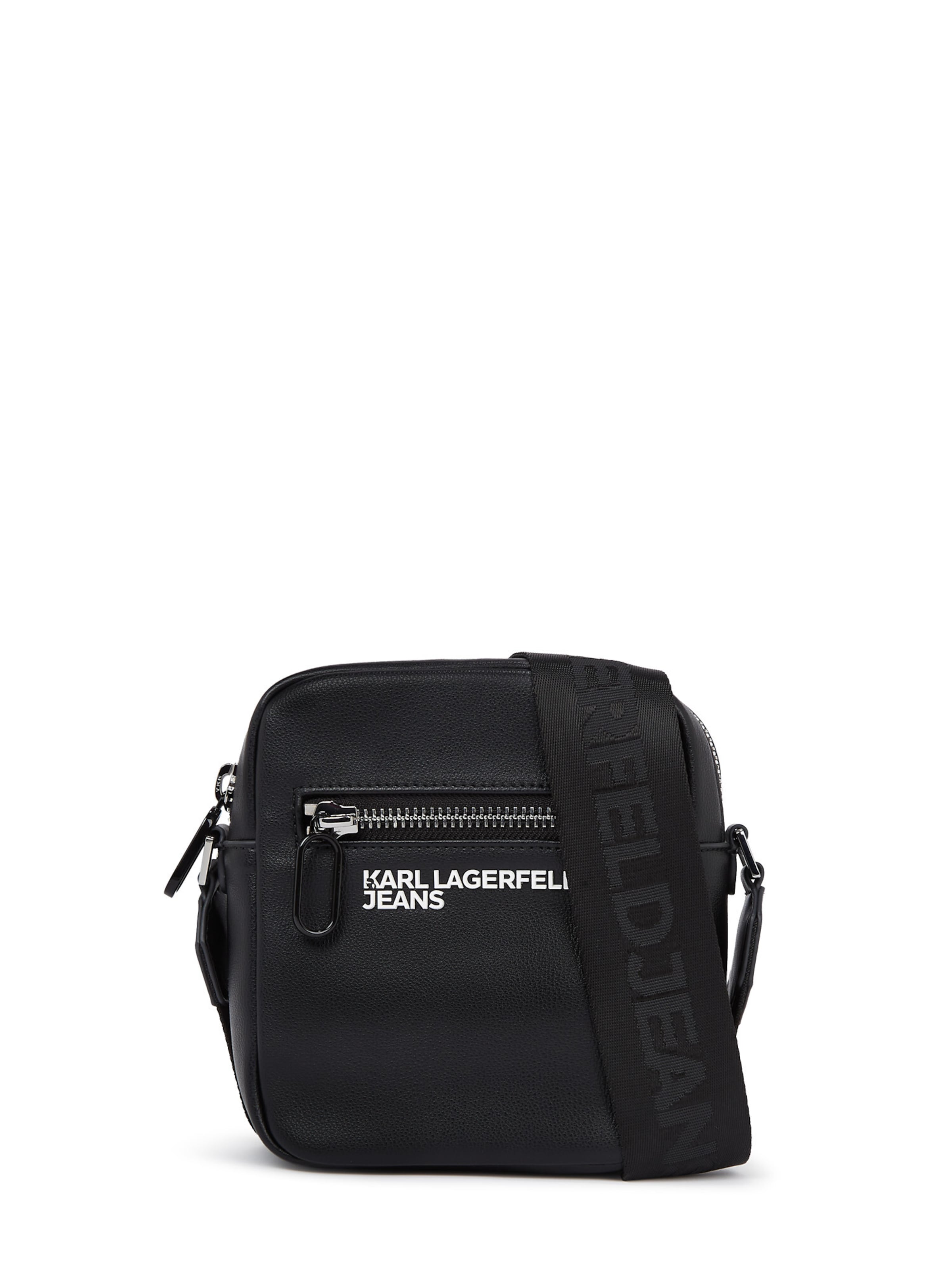 Borsa a tracolla di KARL LAGERFELD JEANS in nero: frontale