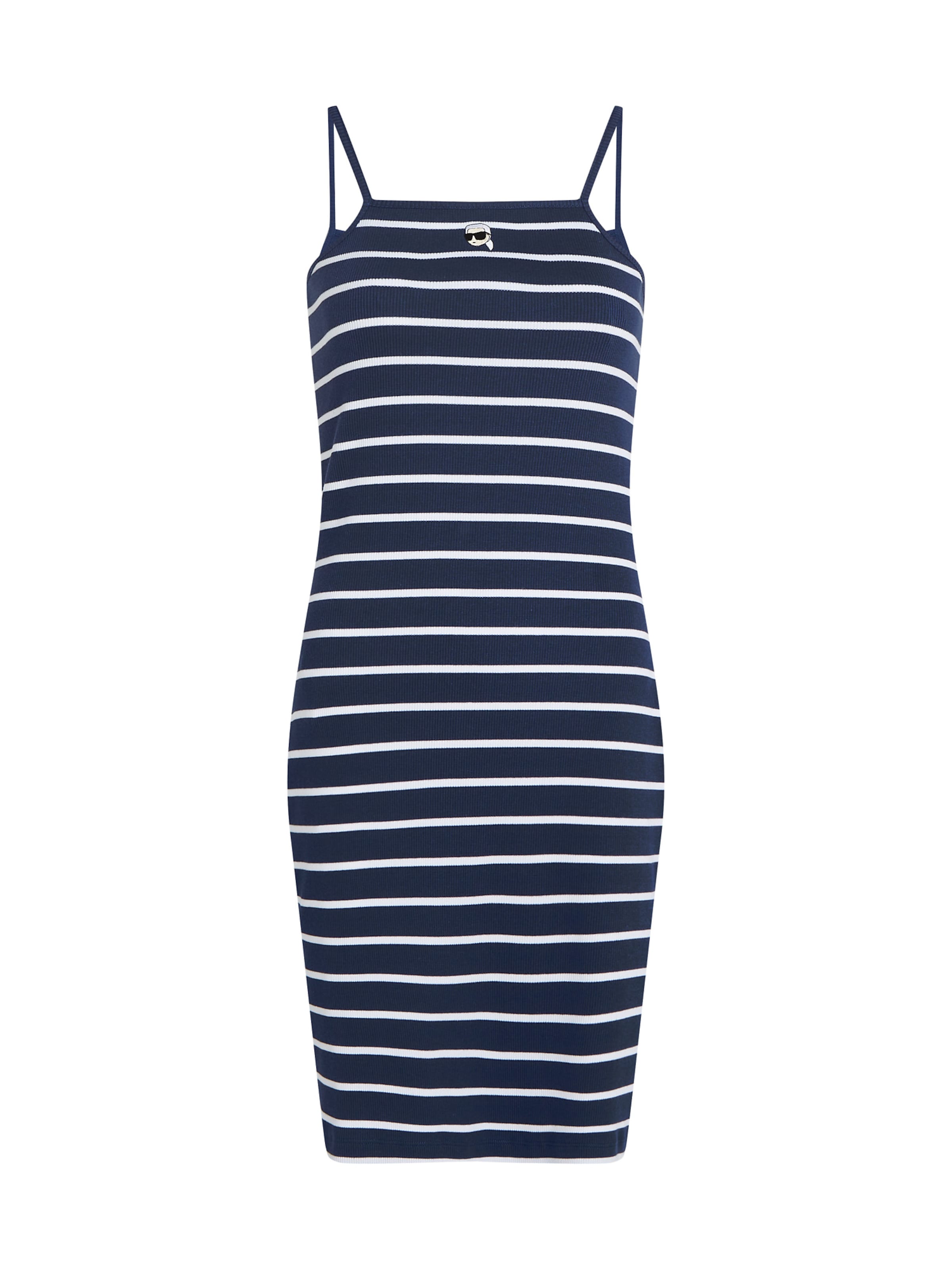 Karl Lagerfeld Summer dress ' Ikon Gestreiftes Jerseykleid ' in Blue: front