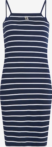 mėlyna Karl Lagerfeld Vasarinė suknelė ' Ikon Gestreiftes Jerseykleid ': priekis