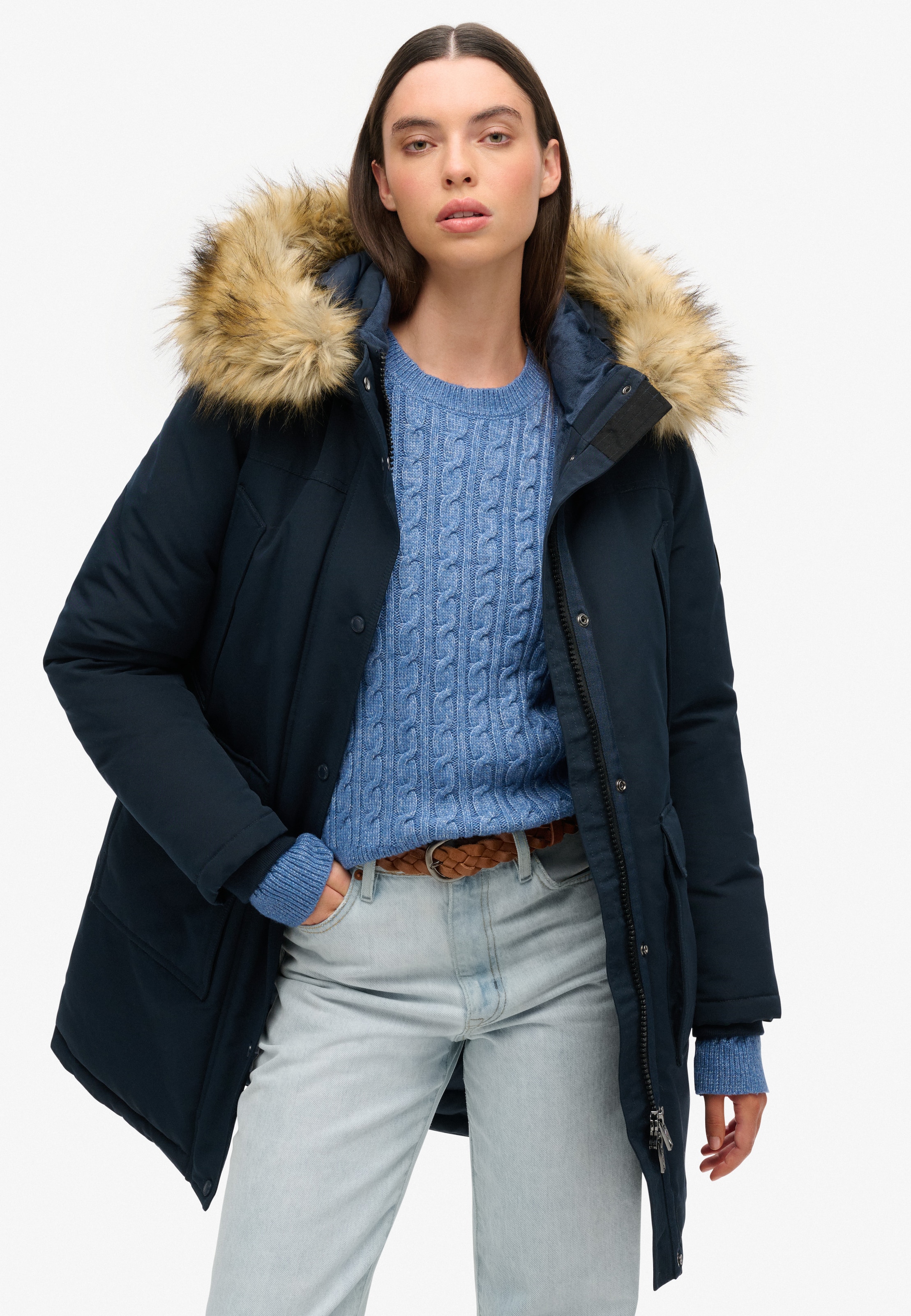 Superdry & Co Winterparka 'Everest' in Blauw: voorkant