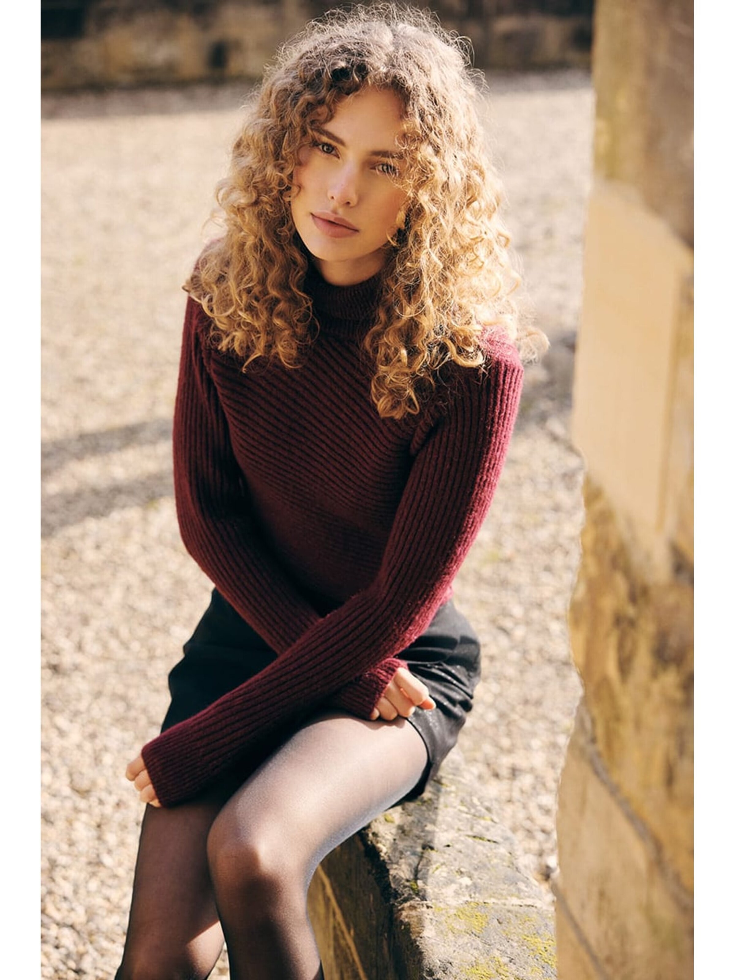 LOFTY MANNER Sweater 'QK04-KW Sweater Katja' in Red