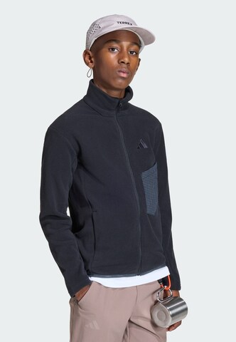 ADIDAS TERREX Athletic fleece jacket 'Kids Multi Full-Zip' in Black: front