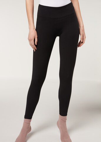 CALZEDONIA Skinny Leggings in Schwarz: Vorderseite
