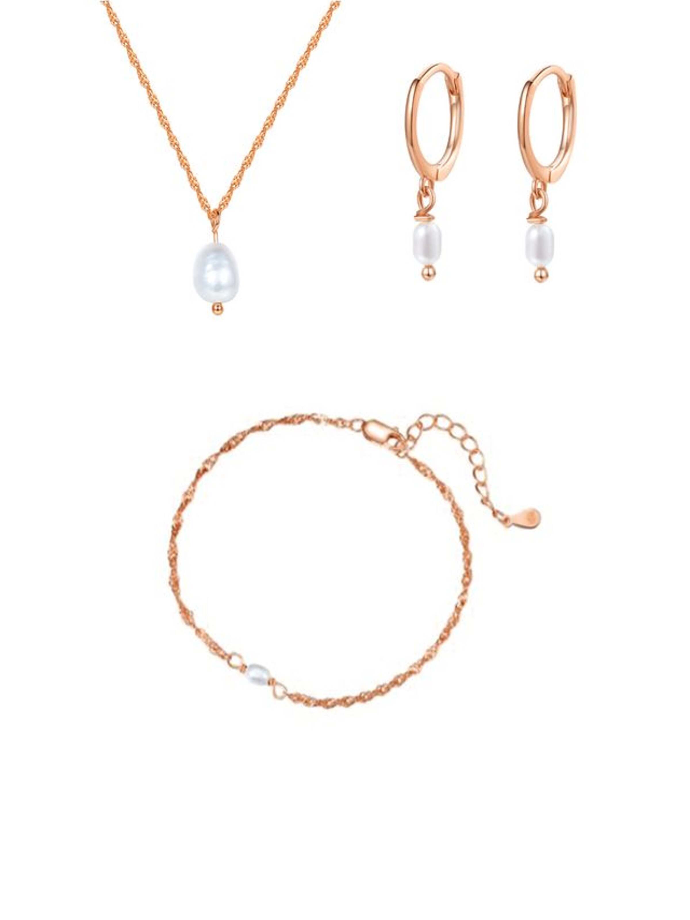 Hey Happiness - Conjunto de joyería 'Luna' en oro: frente