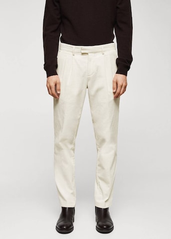 MANGO MAN Regular Broek in Beige: voorkant