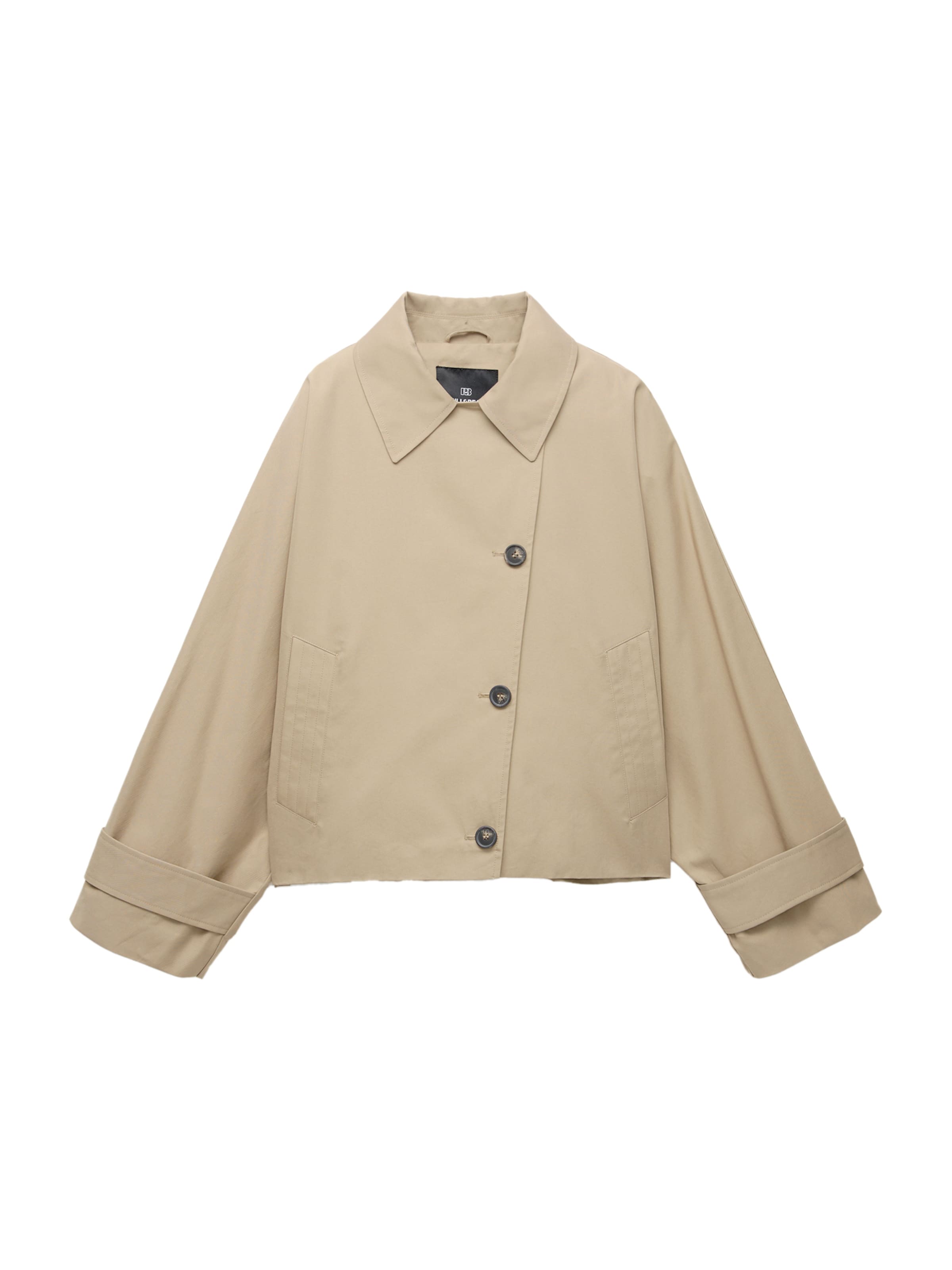 Pull&amp;Bear Tussenjas in Beige: voorkant
