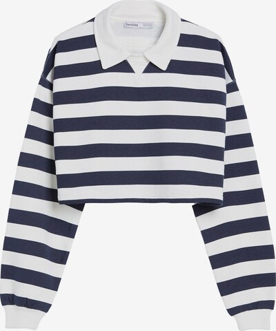 Bershka Sweatshirt in creme / navy, Produktansicht