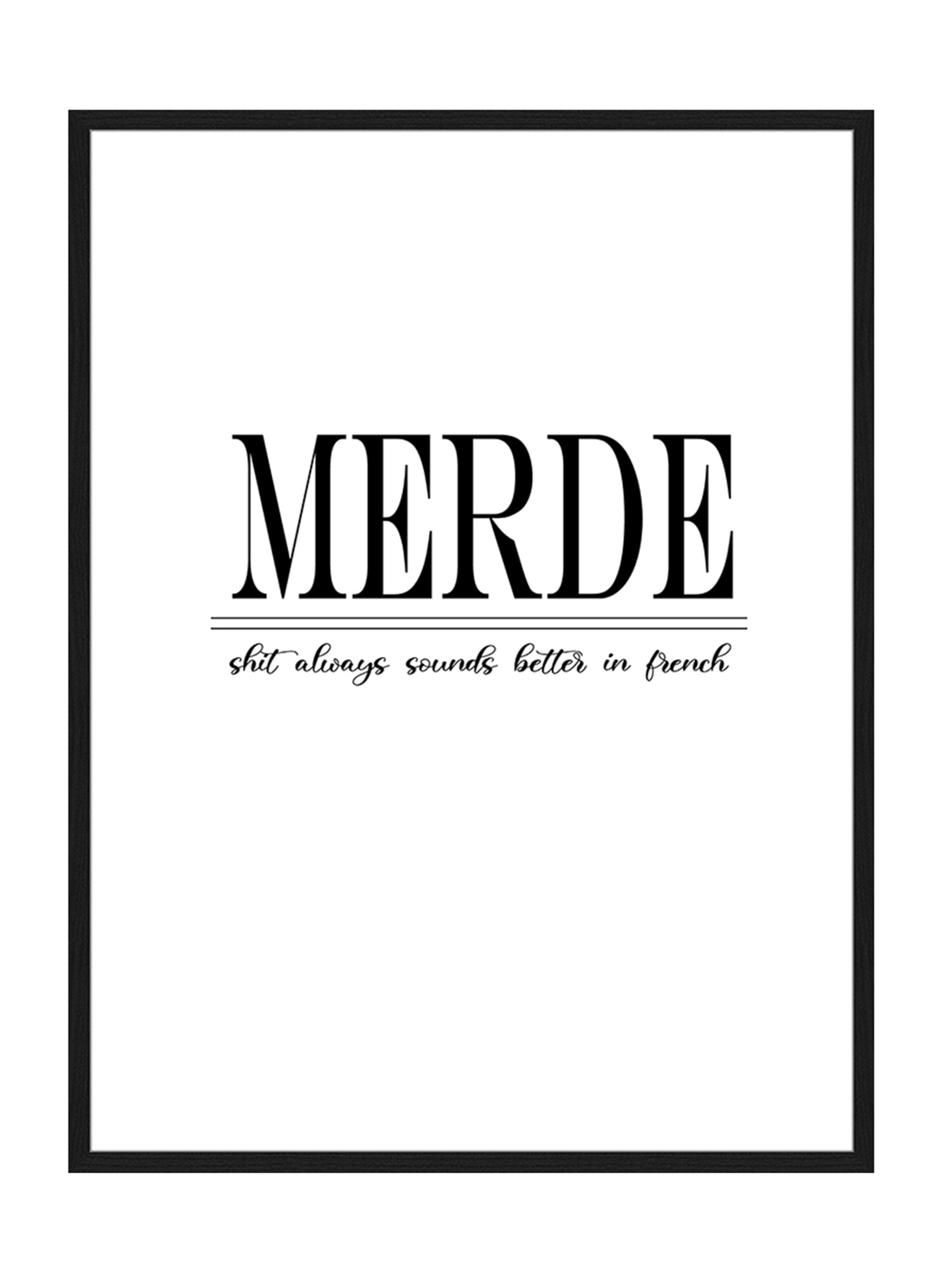 Liv Corday Image 'Merde' in Black: front