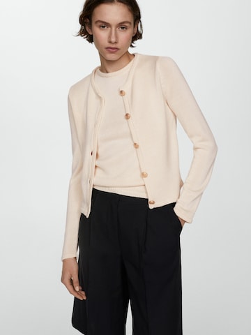 MANGO Gebreid vest 'ELIOT' in Beige: voorkant