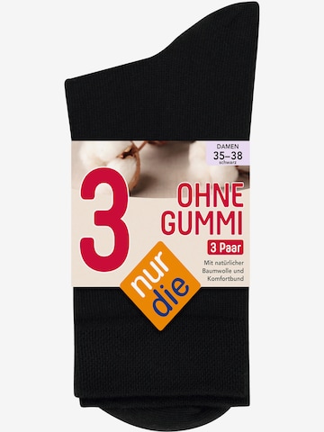 Nur Die Socks ' 3er-Pack Ohne Gummi ' in Grey