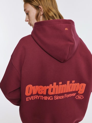 Pull&Bear Mikina 'PACIFIC OVERTHINKING' – červená