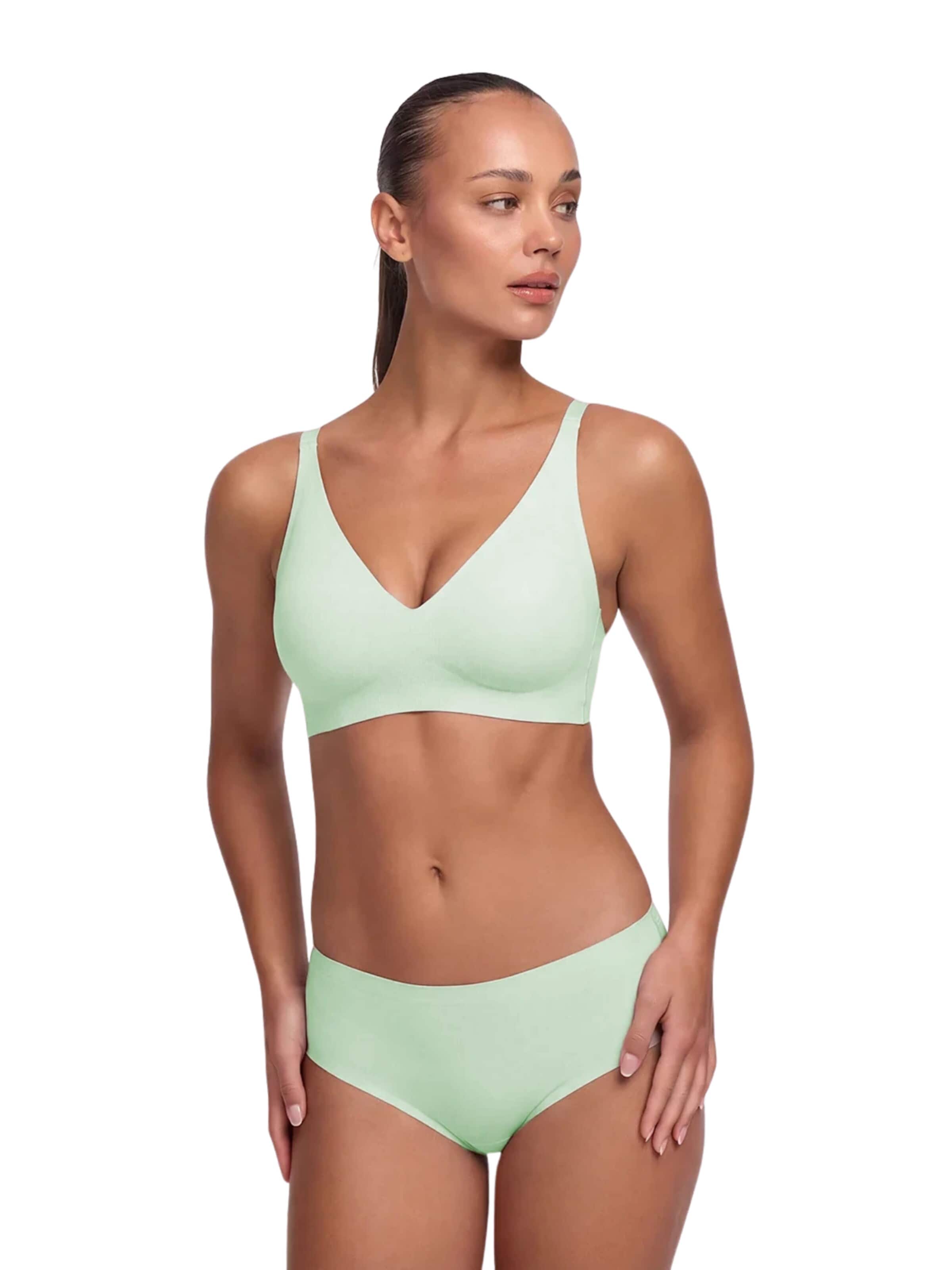 cfab (formerly creamy fabrics) Trosa 'Seamless Slip' i grön: framsida