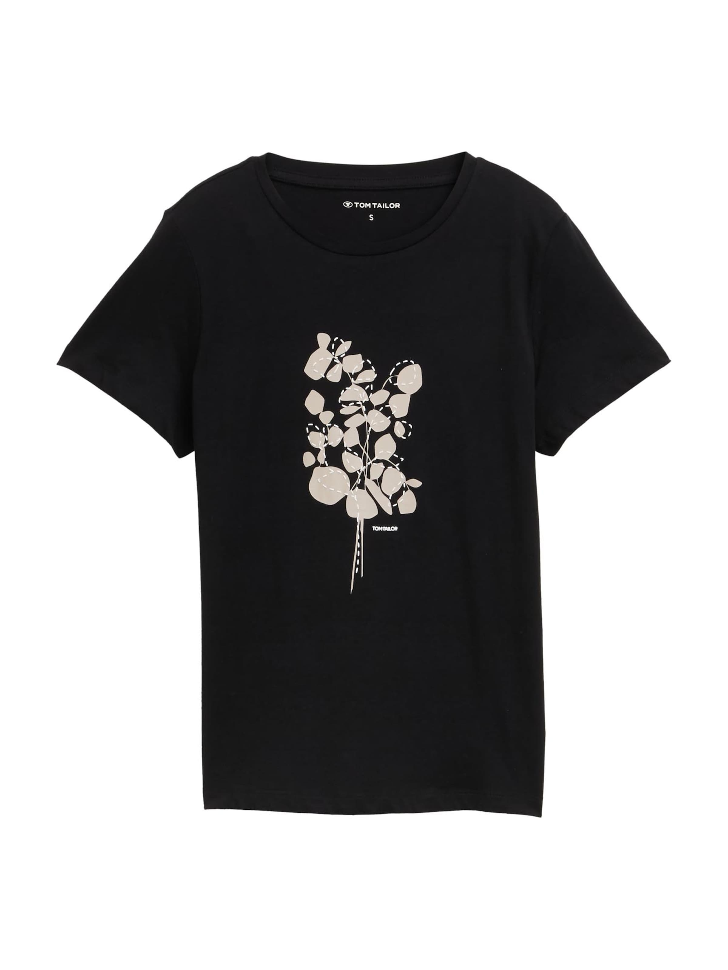 TOM TAILOR Majica | črna barva: sprednja stran