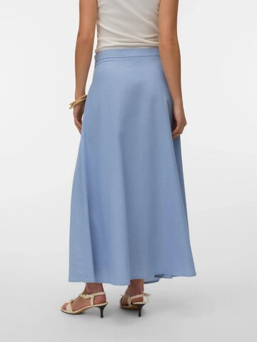 Jupe 'VERO MODA - VMNORMA MW MAXI CHAMBRAY SKIRT - Dames - Rokken' VERO MODA en bleu