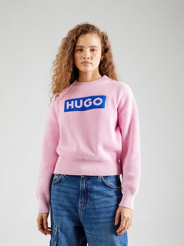 HUGO Blue Sweater 'Sloger' in Pink: front