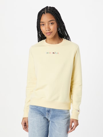 Tommy Jeans Sweatshirt in Geel: voorkant