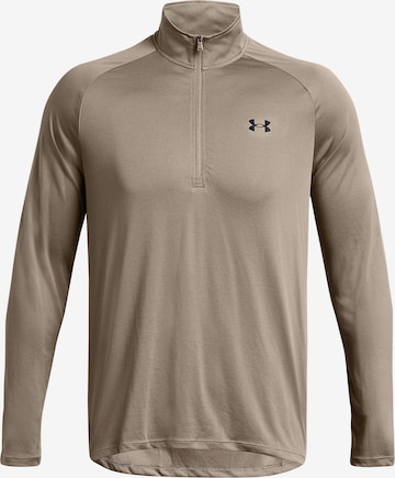 UNDER ARMOUR Functioneel shirt 'Tech 2.0' in Bruin: voorkant