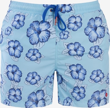 Frozen Cape Swimming Trunks in Blue: front