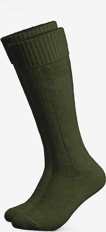 HerzSticht Trachtensocken 'Silberdistel' in Grün: Vorderseite