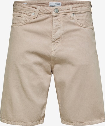 SELECTED HOMME Regular Jeans 'Troy' in Beige: voorkant