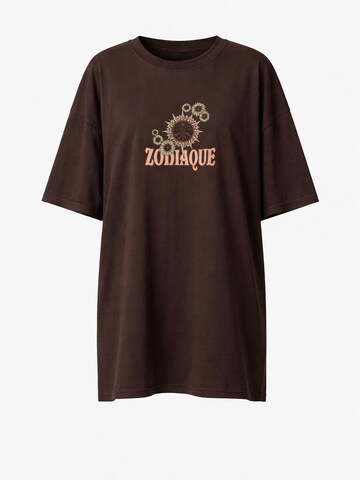 Worldclassca Oversized Shirt in Brown: front