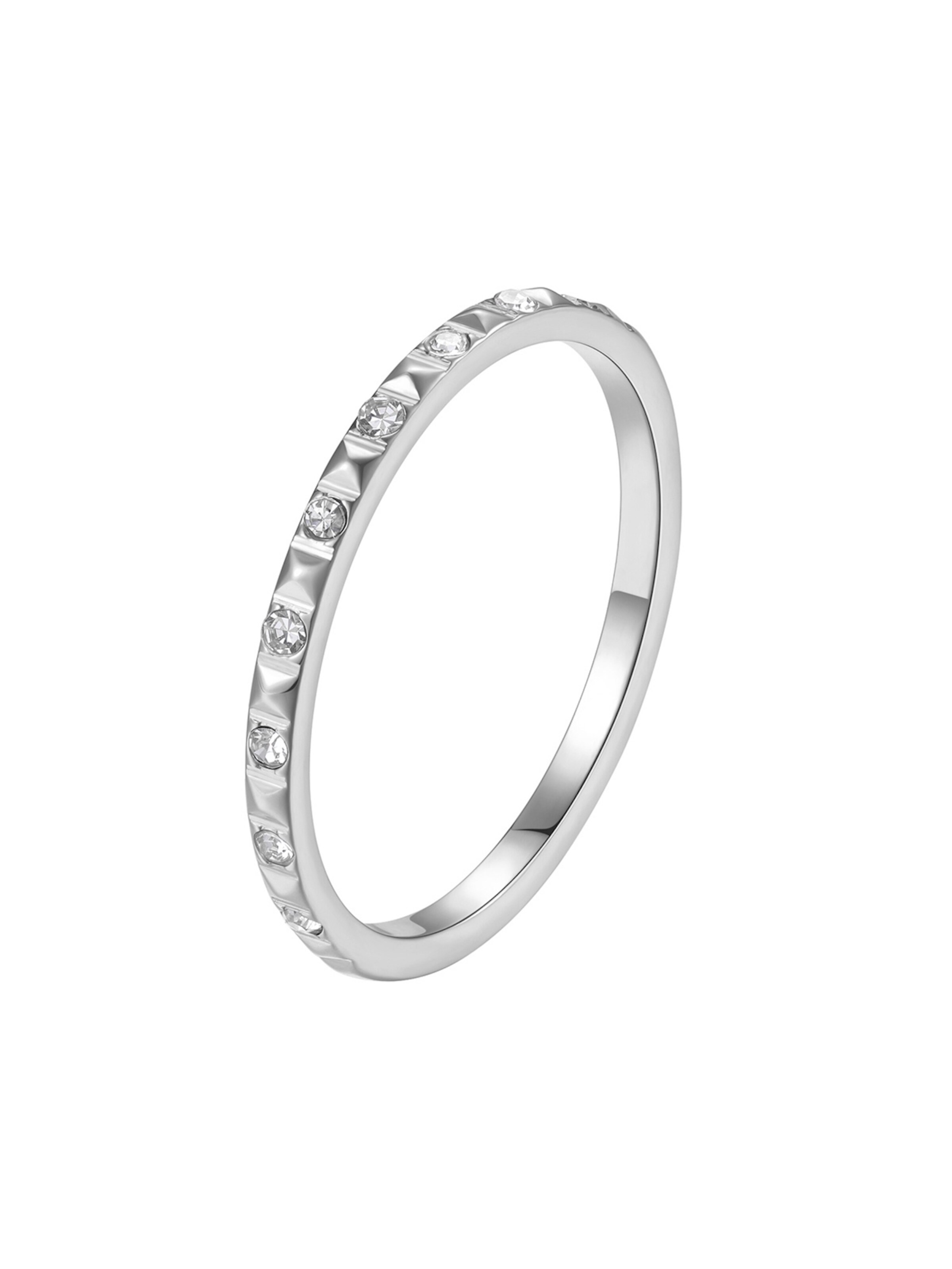 Hey Happiness Ring 'Pyramid' in Silver: front