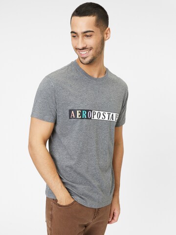 AÉROPOSTALE Shirt 'RAINBOW' in Grey: front