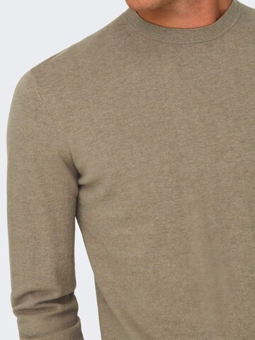 Only & Sons Sweater 'ONSLoui' in Beige