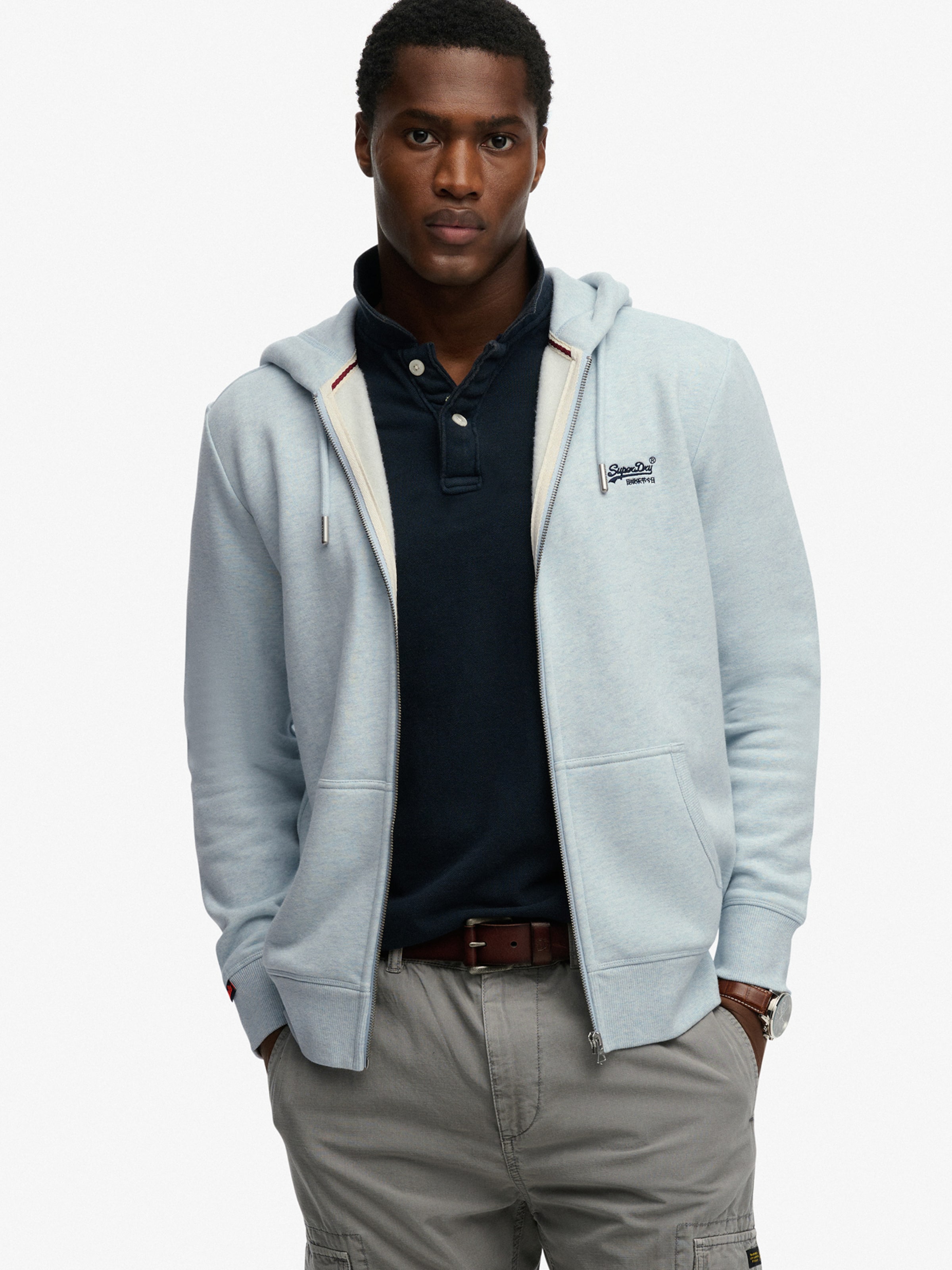 Veste de survêtement 'Essential' Superdry & Co en bleu : devant