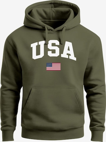 Neverless Sweatshirt 'USA Flag' in Green: front