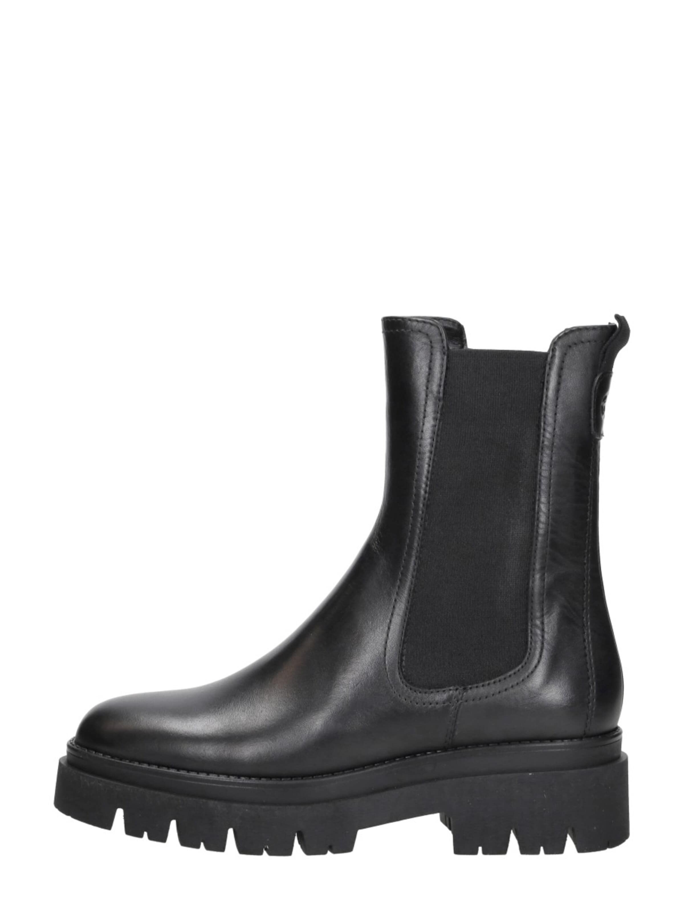 Tamaris Chelsea boots 'Enkellaarsjes Plat' in Zwart: voorkant